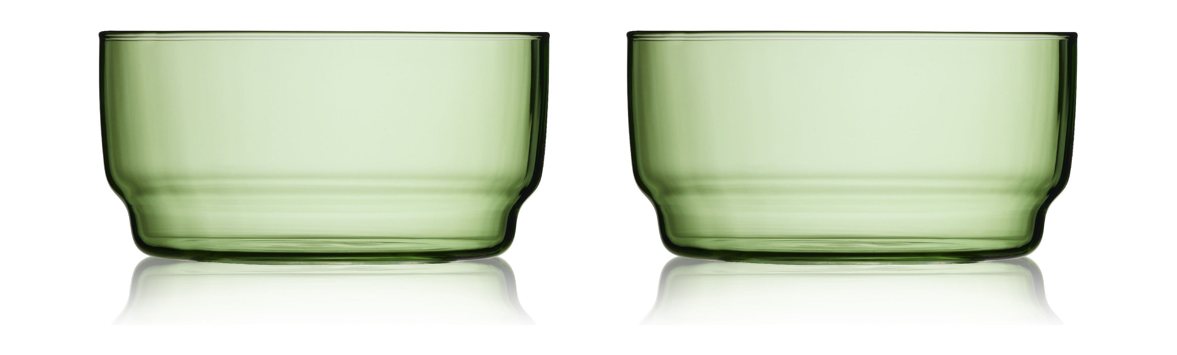 Lyngby Glas Torino Bowl 12厘米2 pcs。，绿色