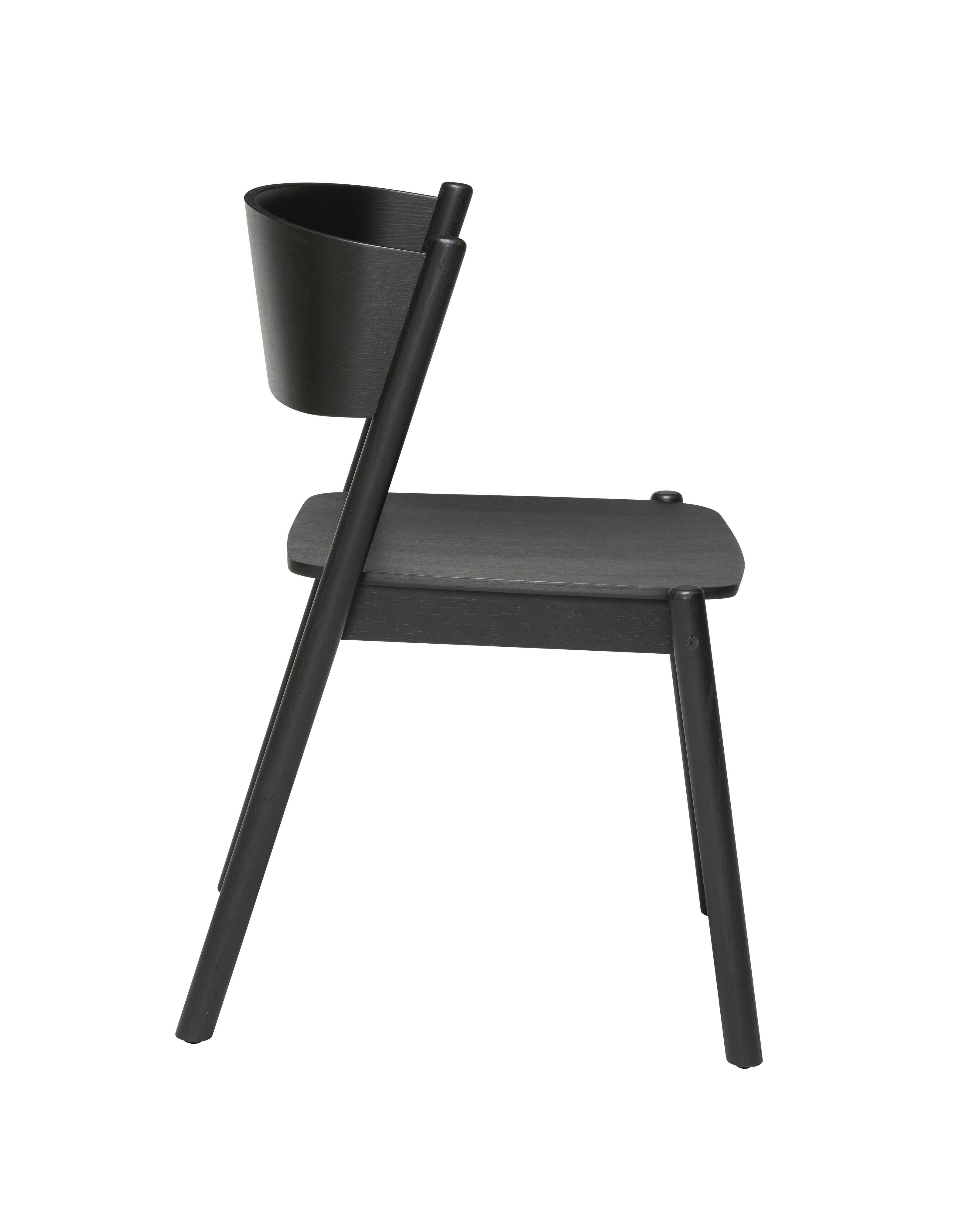 Hübsch Chaise de restauration oblique, noir