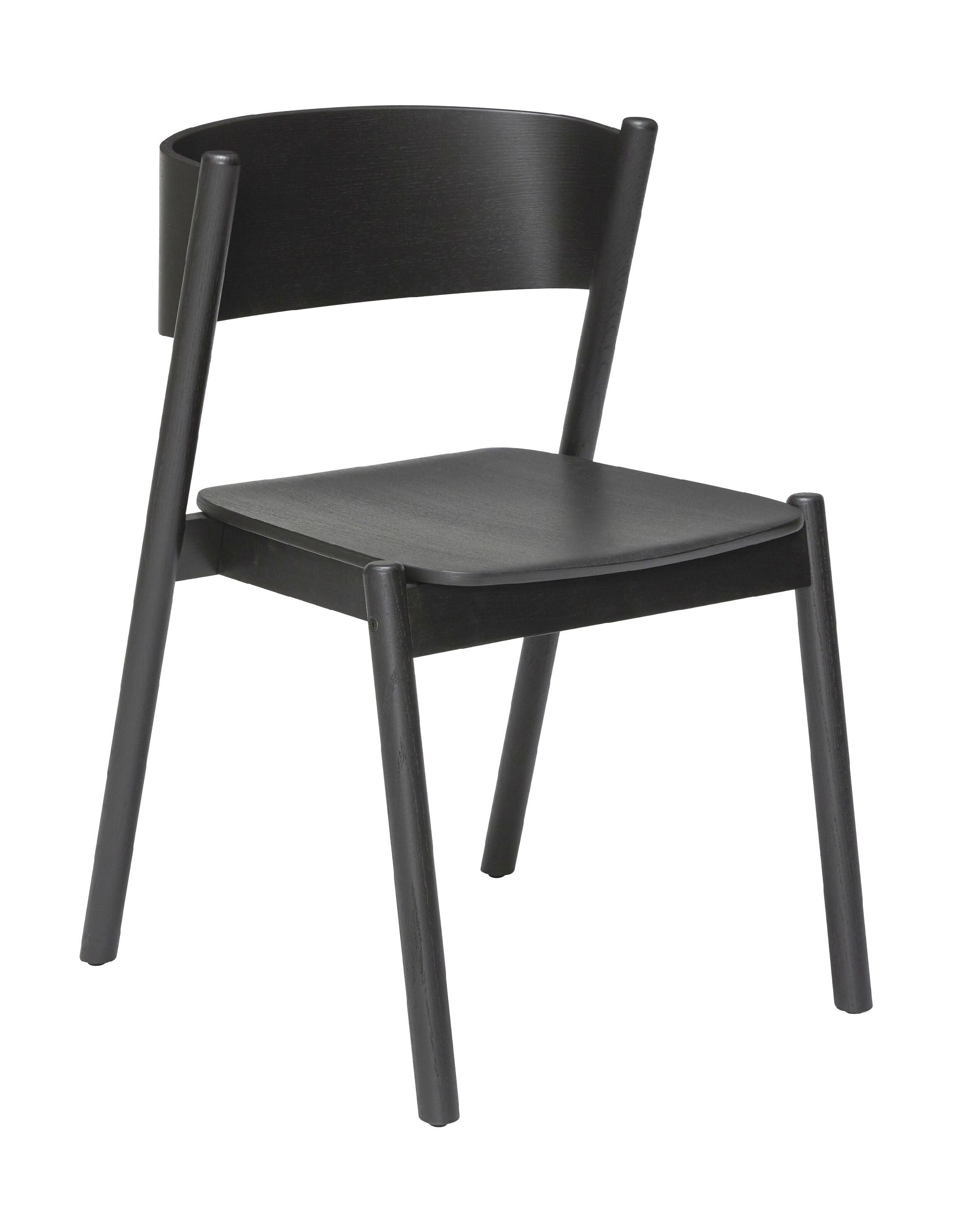Hübsch斜餐椅，黑色