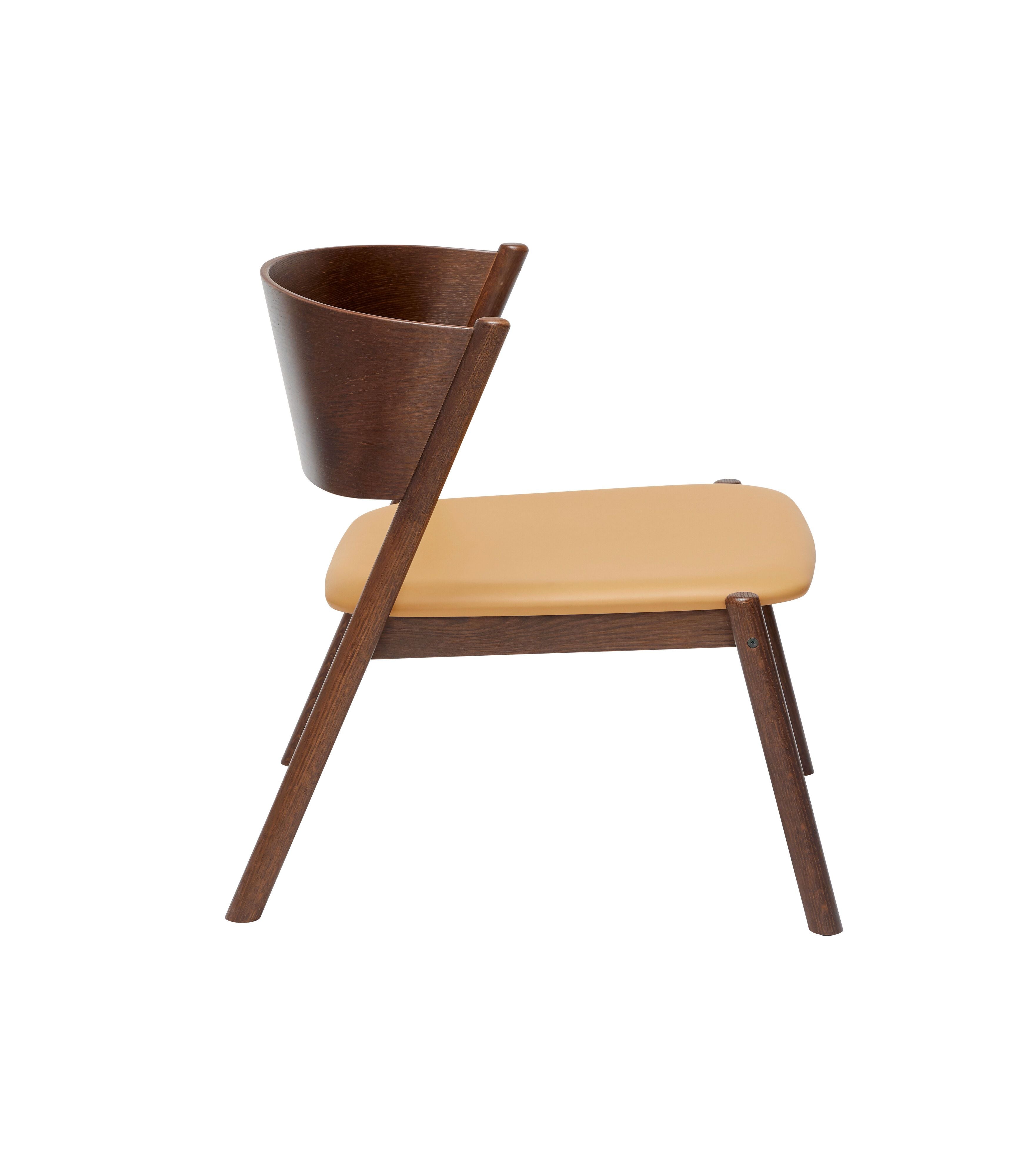 Asiento de sillón oblicuo de Hübsch, marrón oscuro