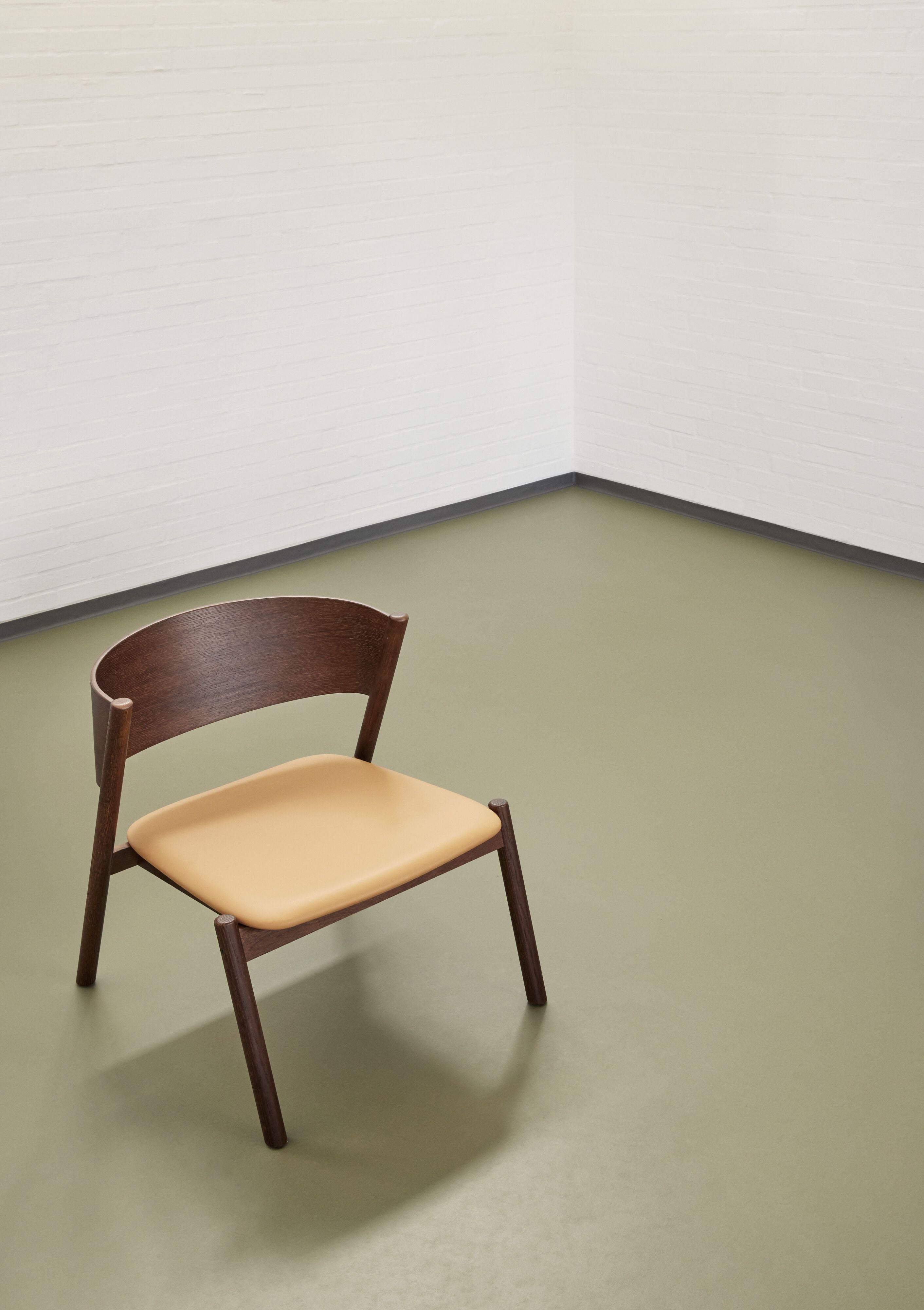 Hübsch Oblique Lounge Chair Seat, Dark Brown