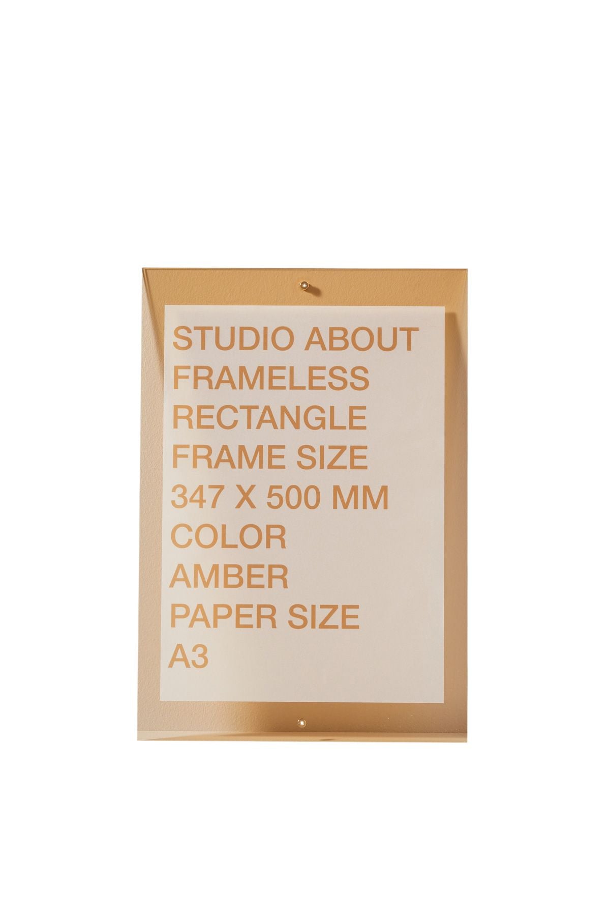 Studio sur le cadre sans cadre A3 rectangle, ambre