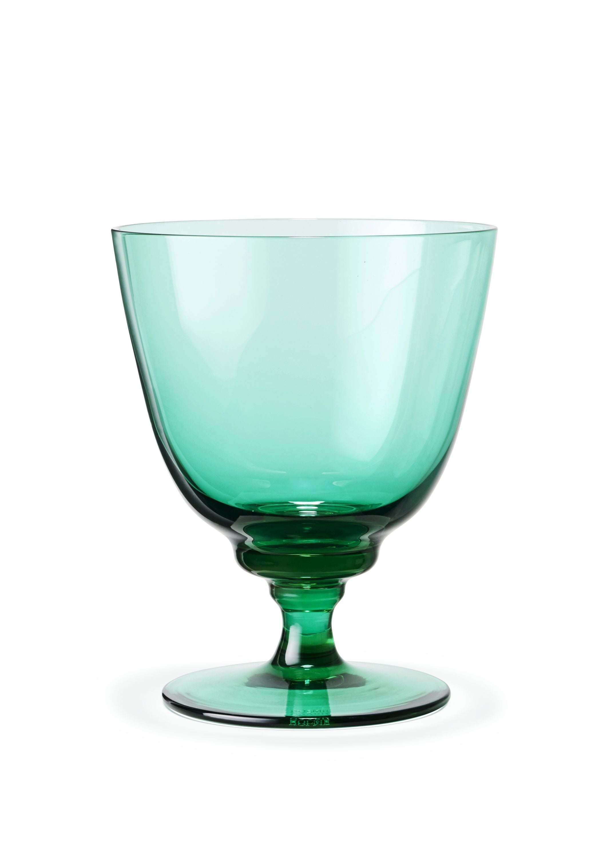 Holmegaard Flow Glass til fots 35 CL, Emerald Green