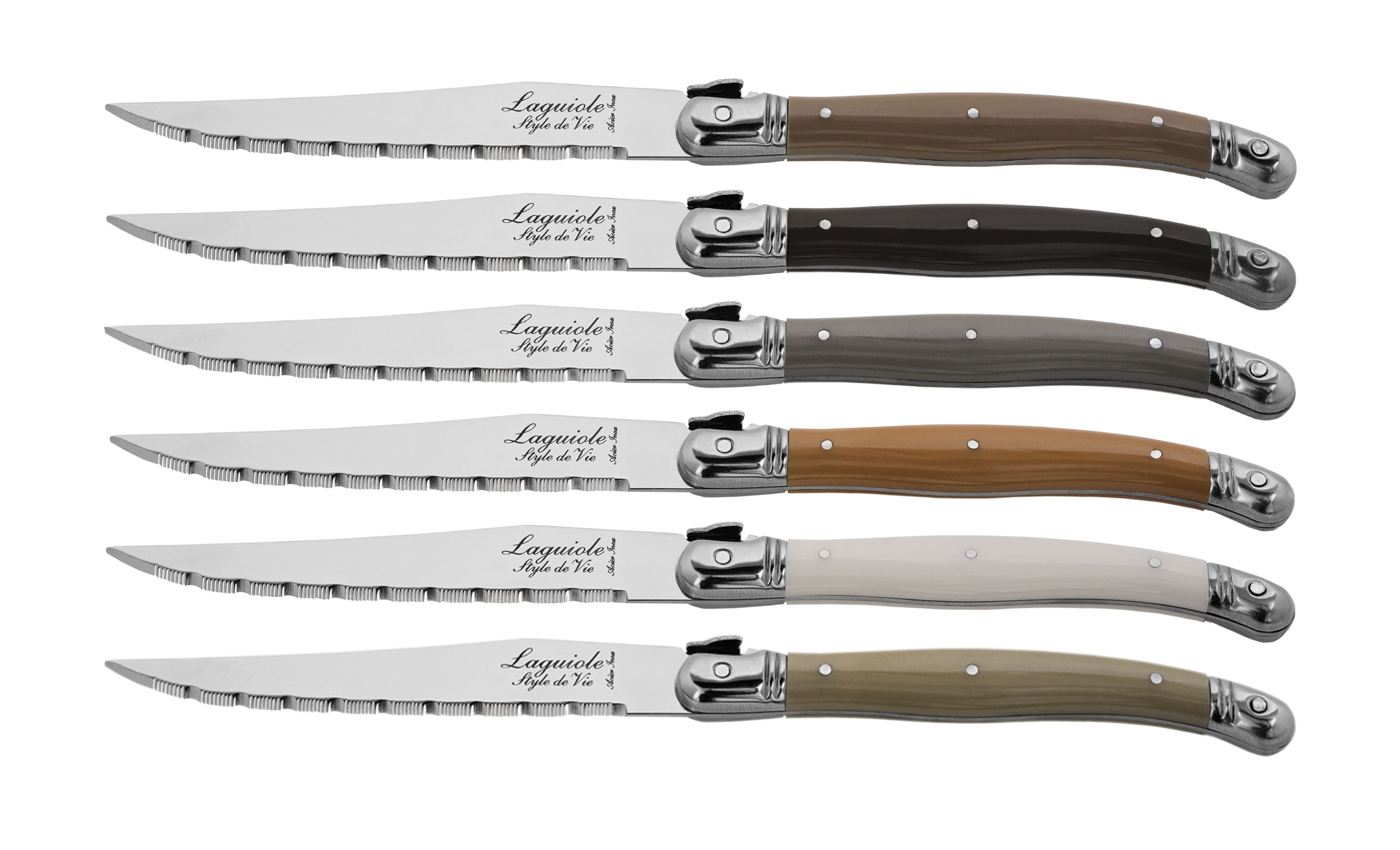 Style De Vie Authentique Laguiole Premium Line Steak Knives 6 Piece Set, Treasure