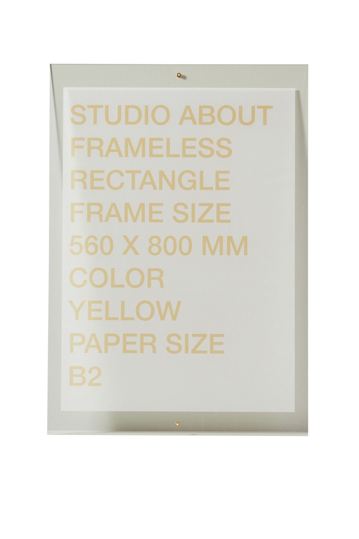 关于无框框架B2矩形，黄色的工作室