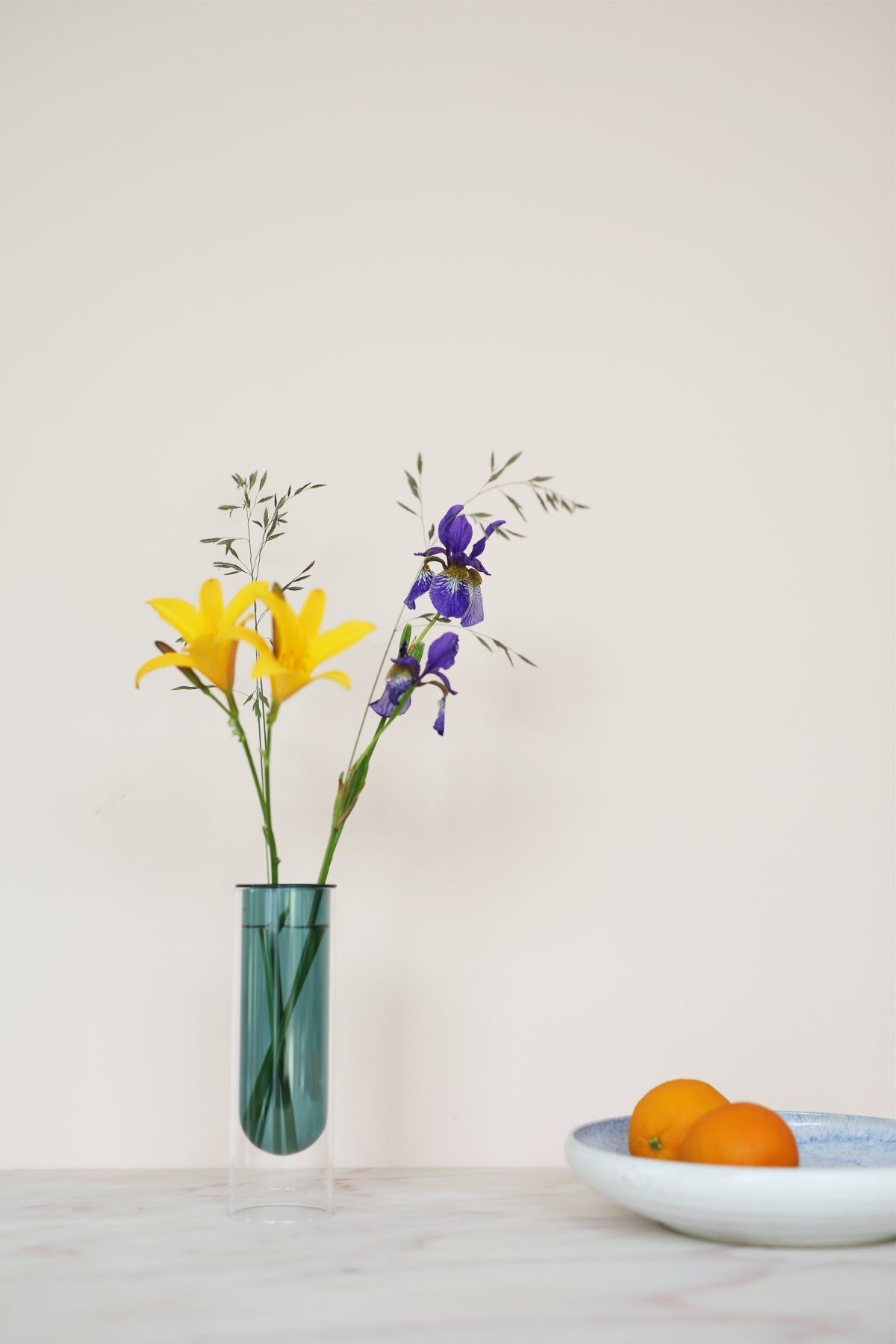 Studio About Flower Tube Vase 20 Cm, Cyan