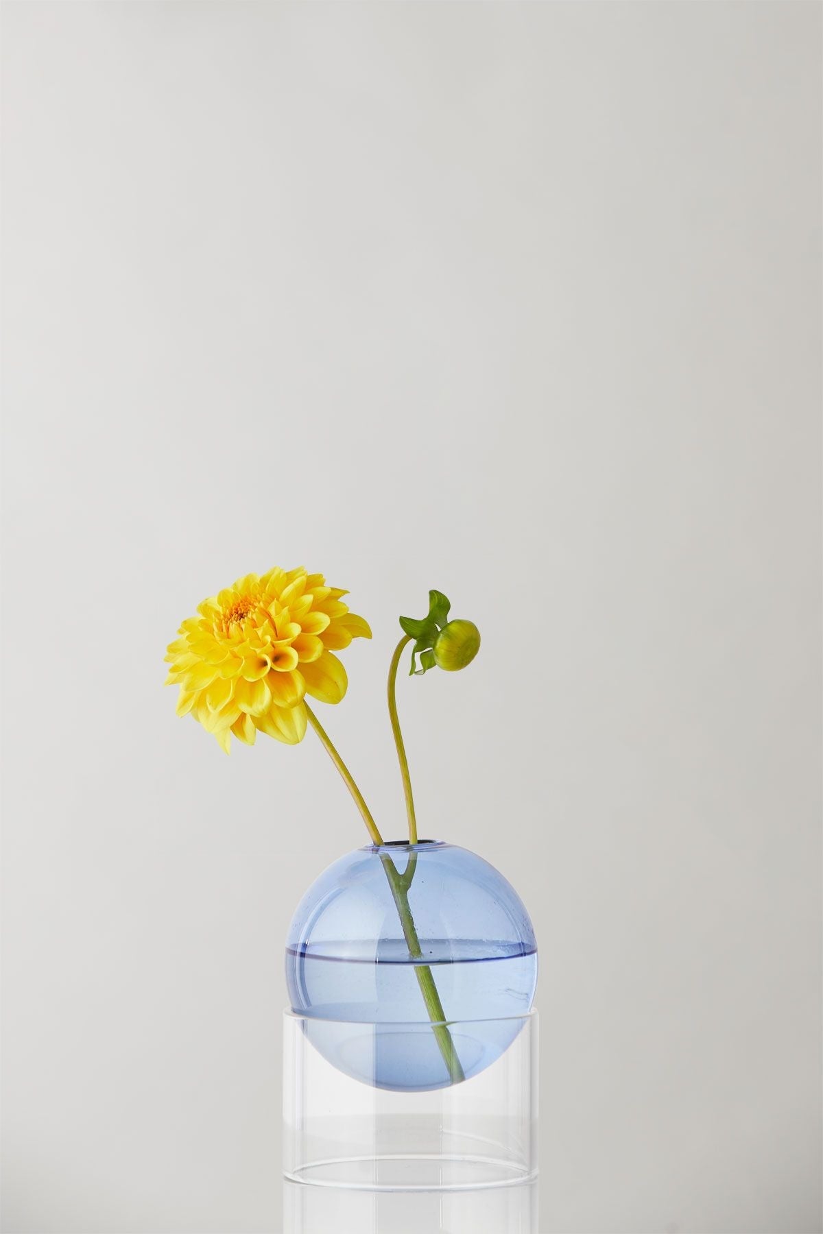 关于站立的花气泡花瓶10厘米，蓝色的工作室