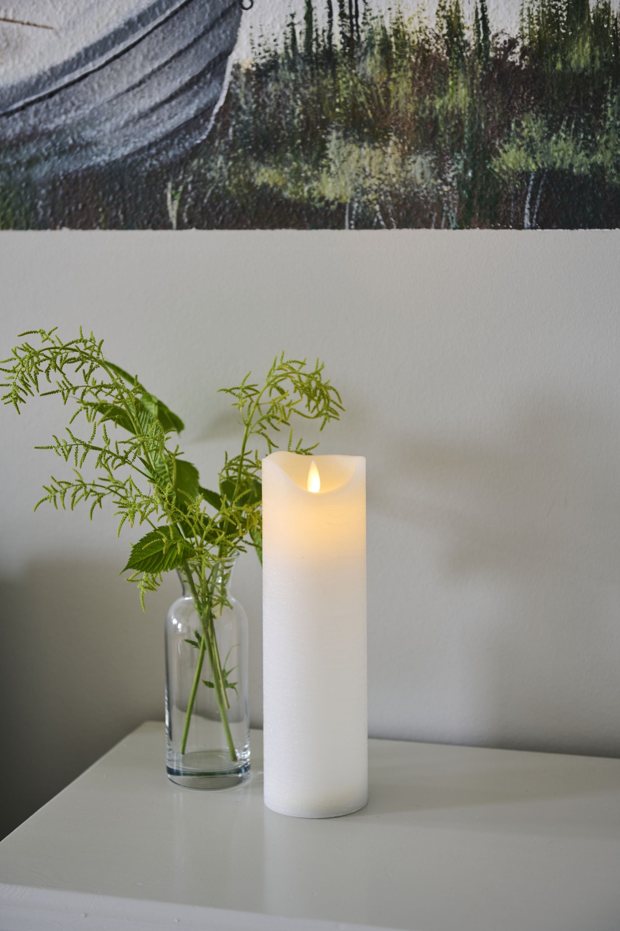 Sirius Sara wiederaufladbare LED -Kerzen weiß, Ø7,5x H25 cm