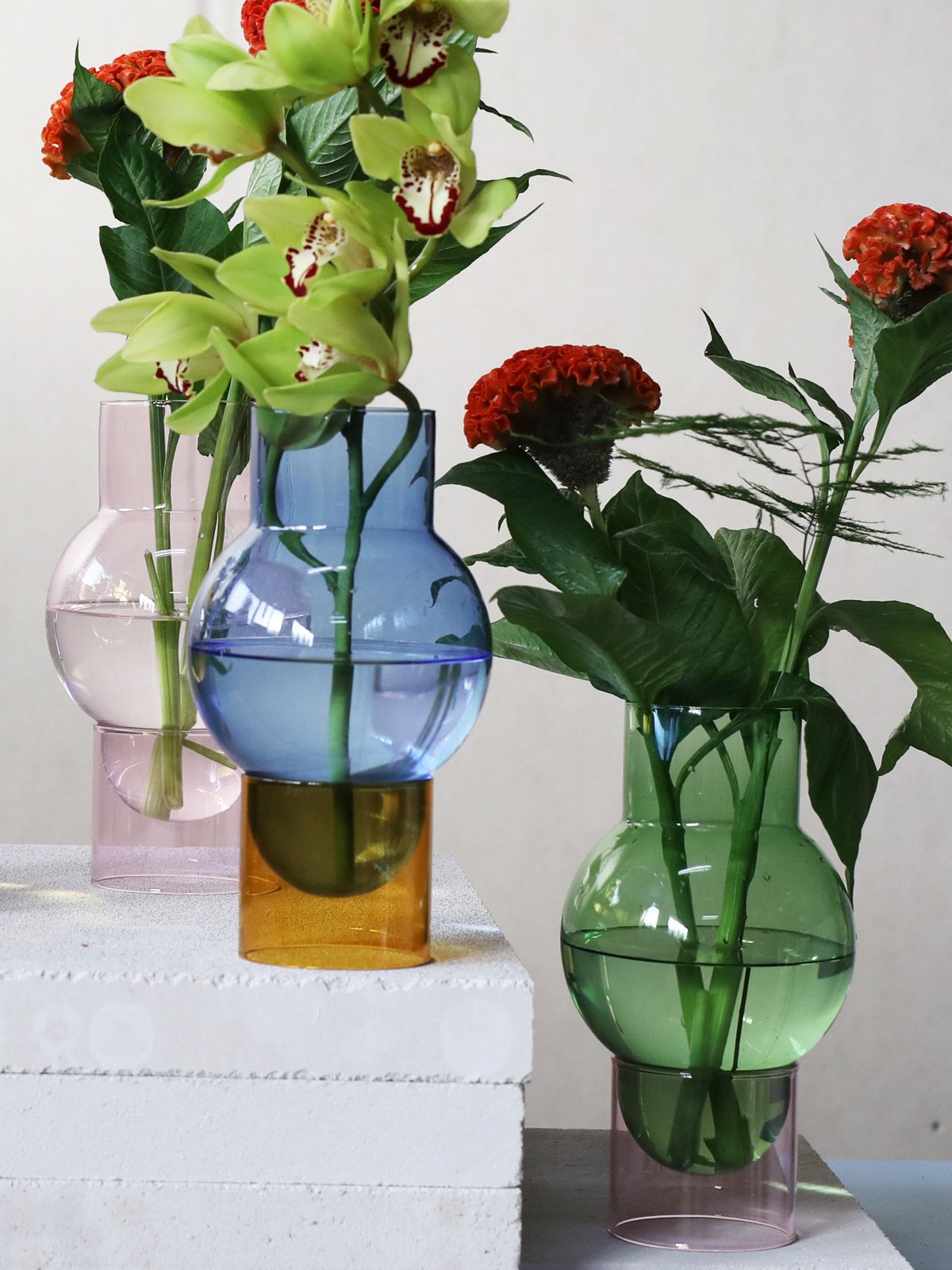 Studio About Bubble Tube Vase, Blue
