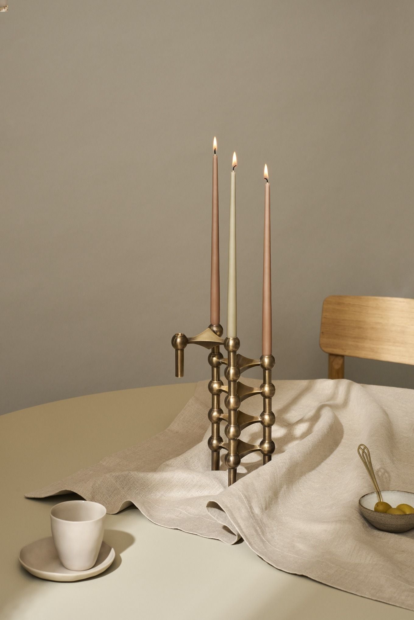Stoff Nagel Candle Holder (Set With 3 Pcs), Bronzed Brass