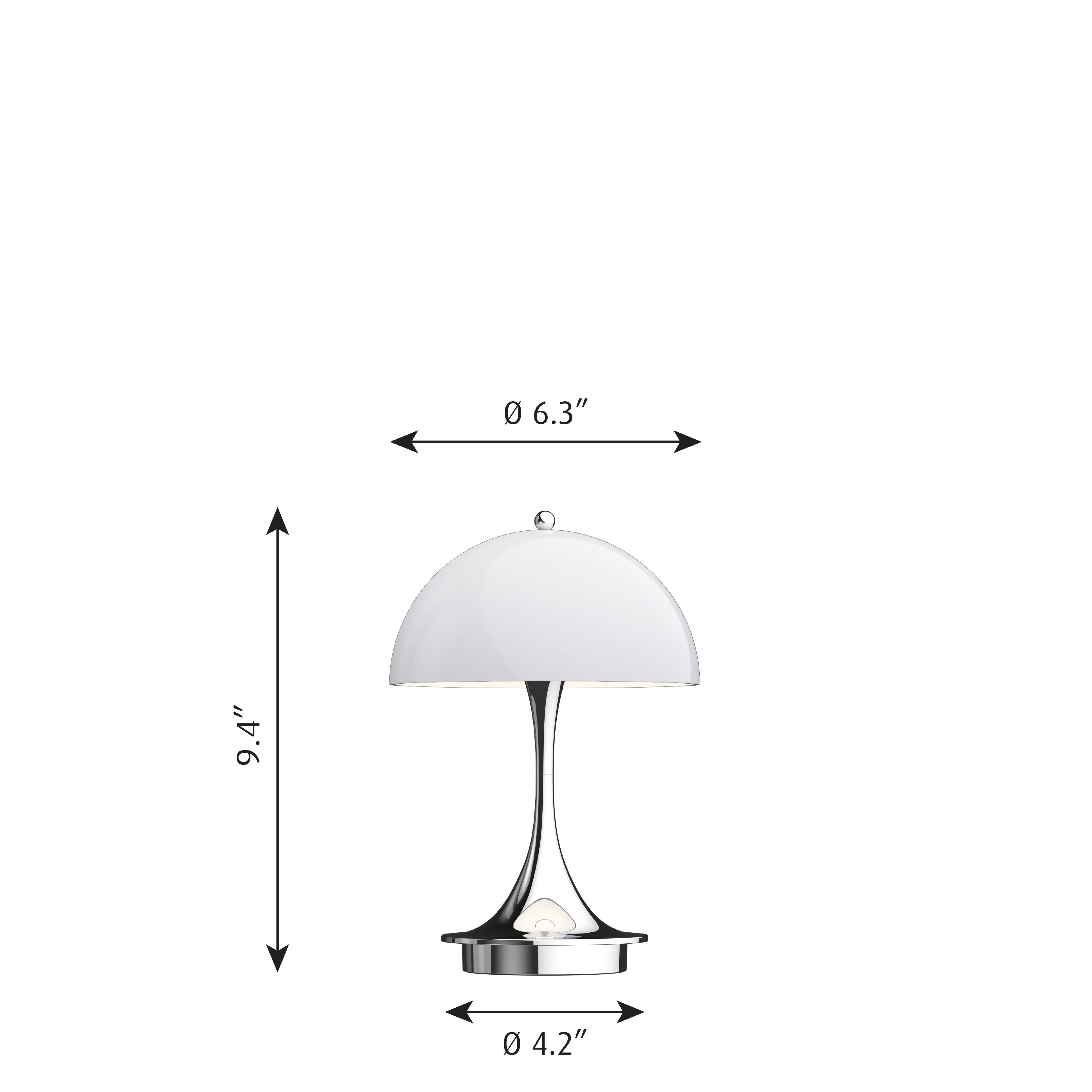 Louis Poulsen Panthella 160 Portable Table Lamp LED 27 K V2, Gray