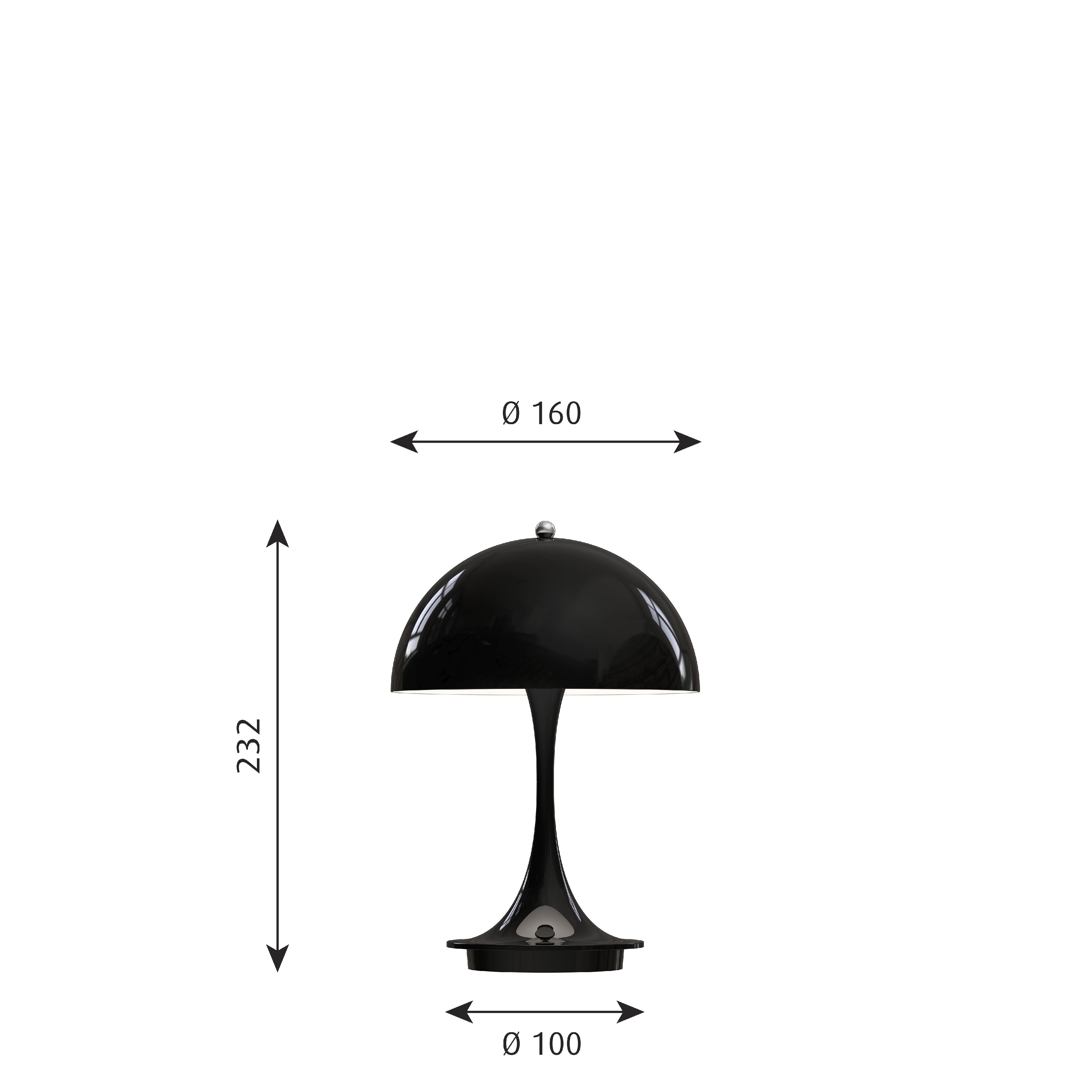 Louis Poulsen Panthella 160 LED de lámpara de mesa portátil 27 K V2, negro