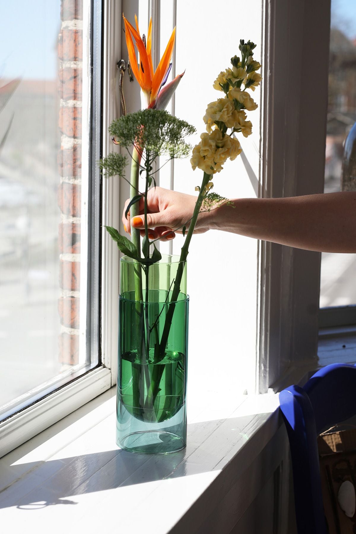 关于花束花瓶的工作室，绿色
