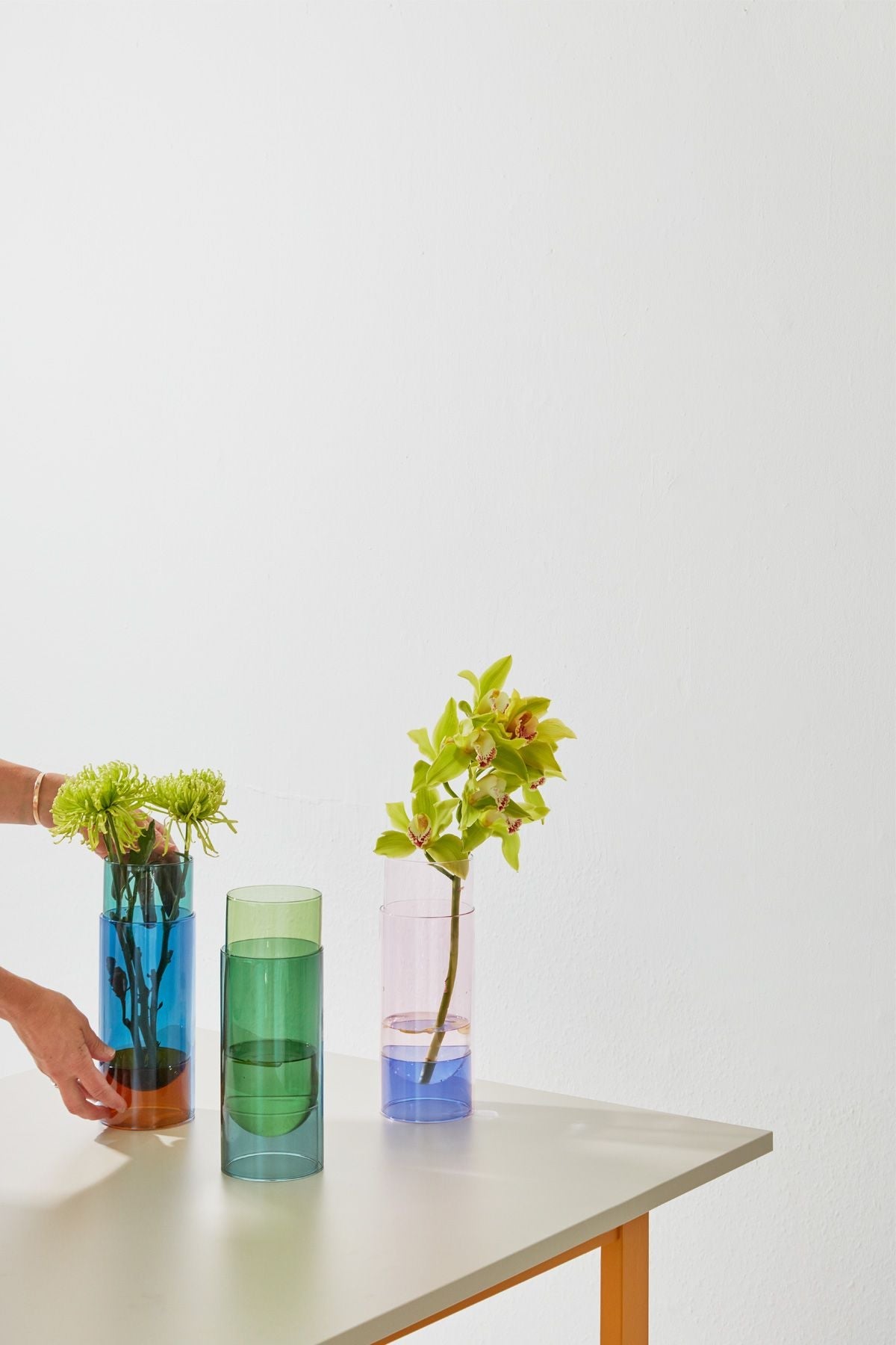关于花束花瓶的工作室，绿色