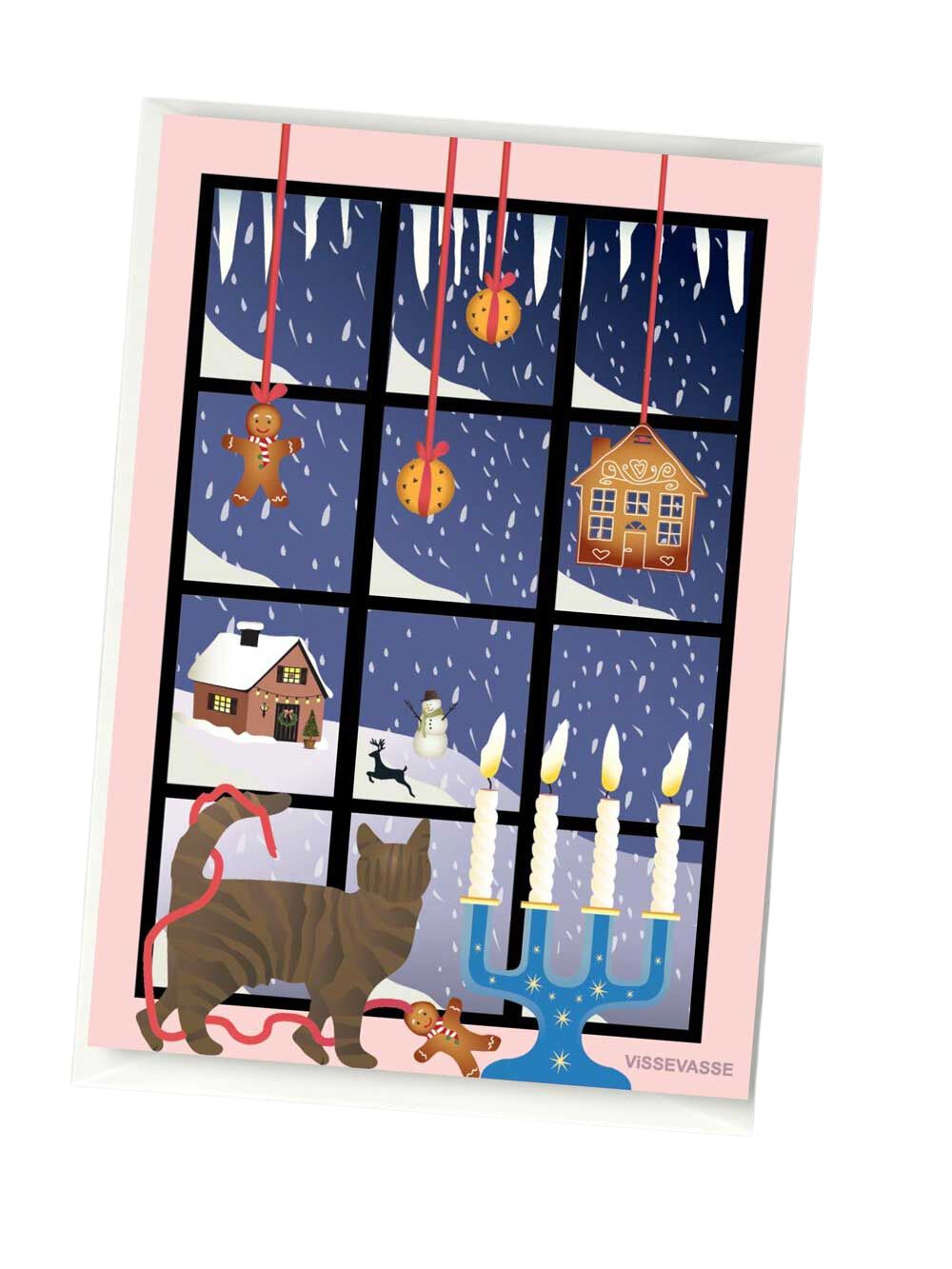 Vissevasse Carte de vœux de la fenêtre de Noël, A6