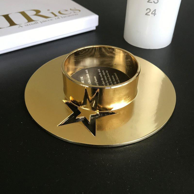 Ai Ries Candle Holder With Star, Gold