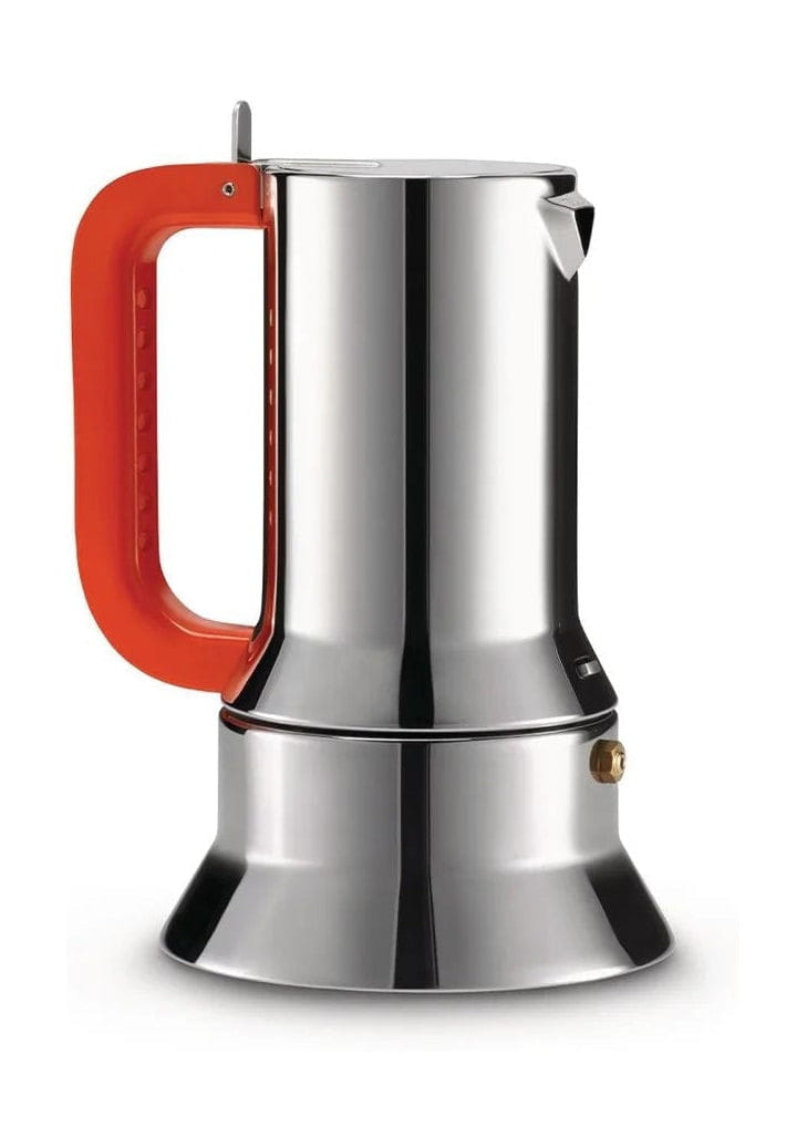 Alessi 9090 espresso/kaffemaskine, 3 kopper, rød