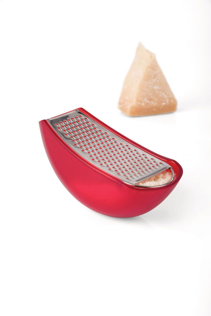Alessi Parmenide Grater With Cheese Tin, Red