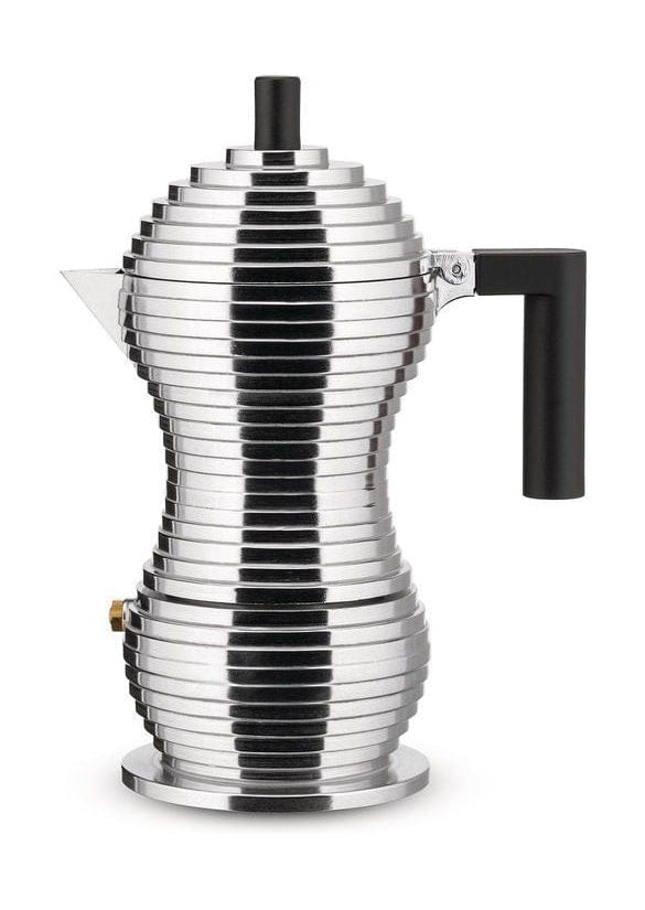 Alessi Pulcina Espresso Maker 3杯，铝/黑色