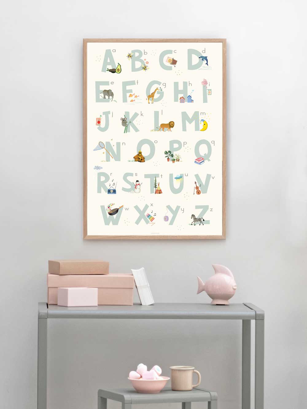 Vissevasse Affiche d'alphabet Blue English, 50x70 cm