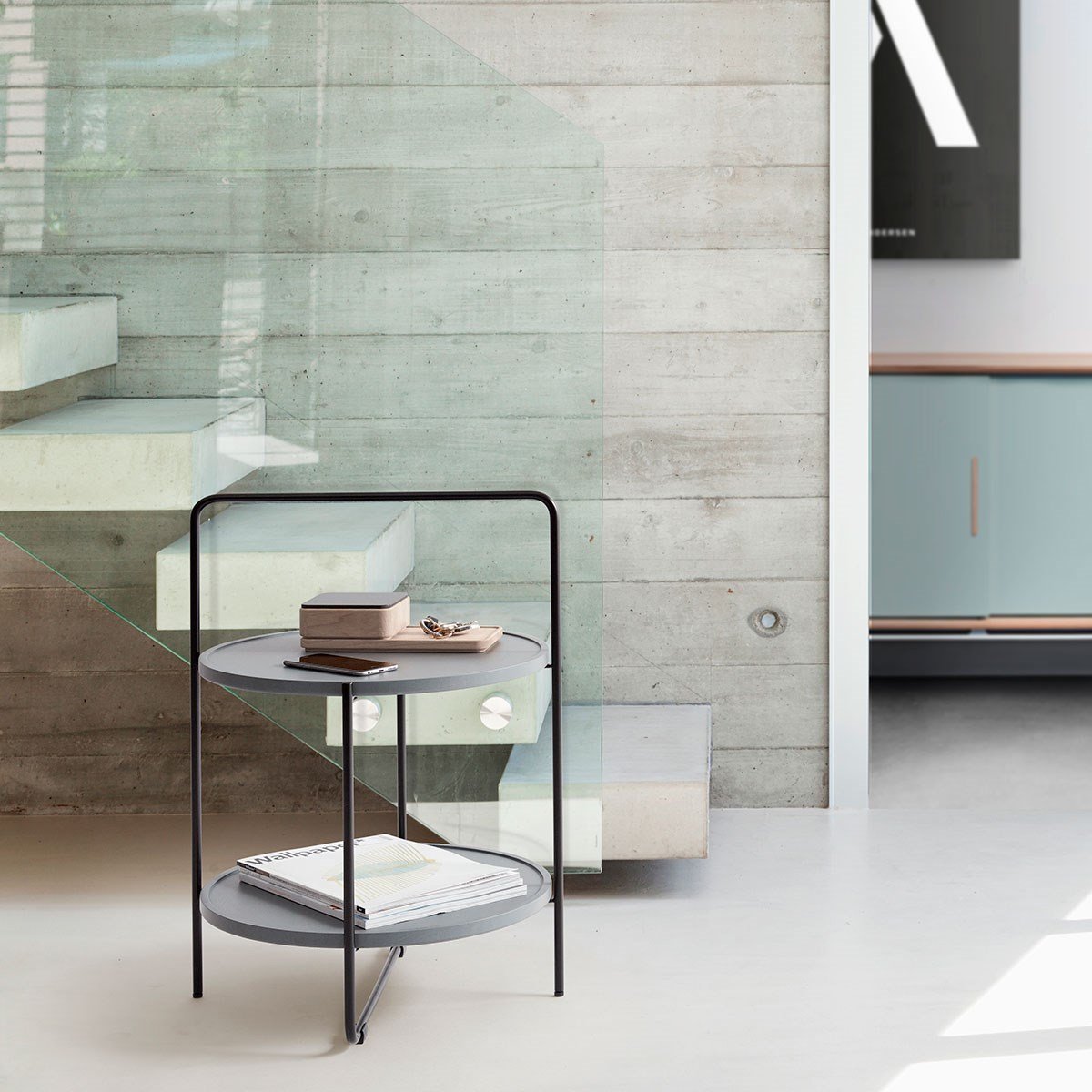 Tavolo laterale di Andersen Furniture, grigio, Ø46 cm