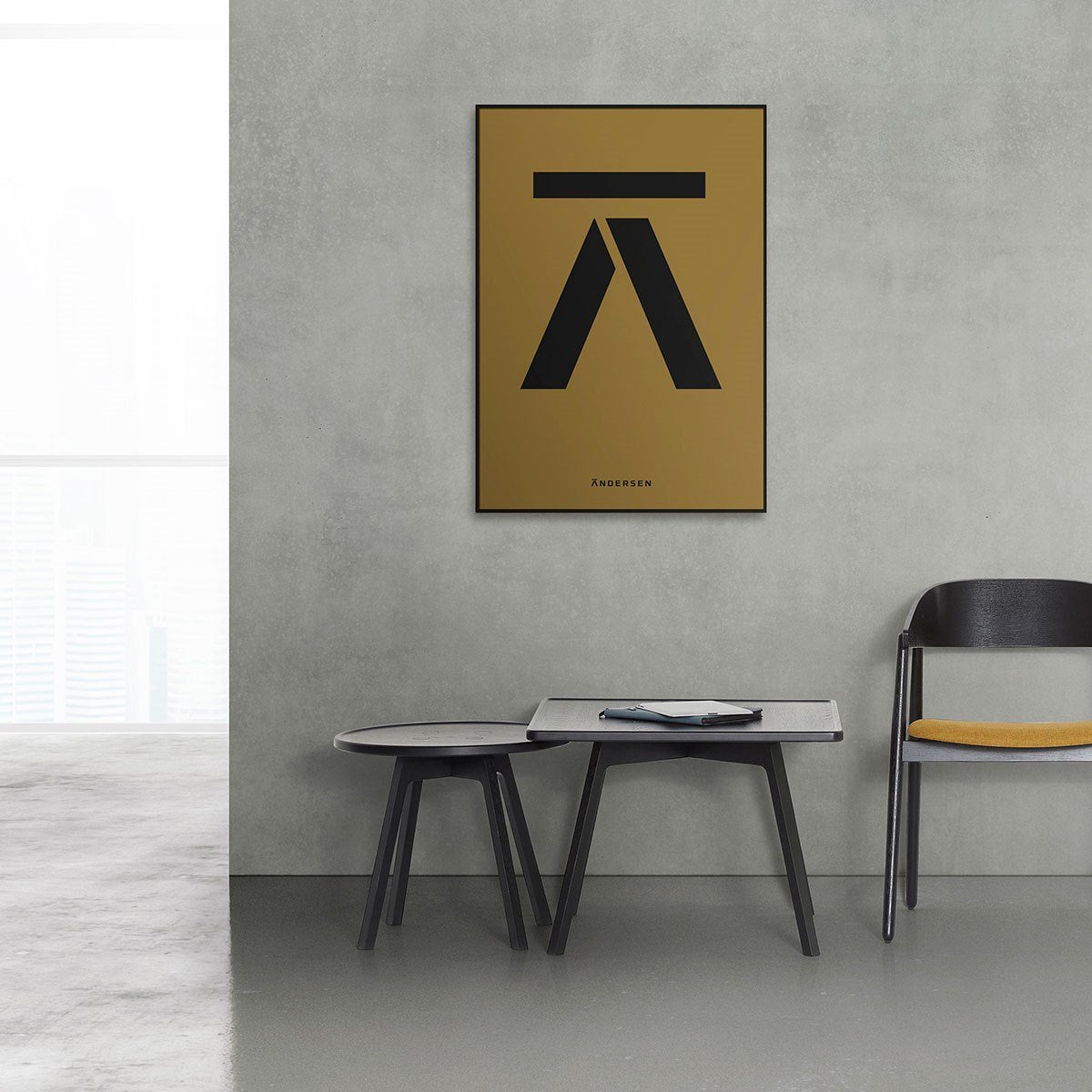 Andersen Furniture C2 -sohvapöytä musta tammi, Ø 50 cm