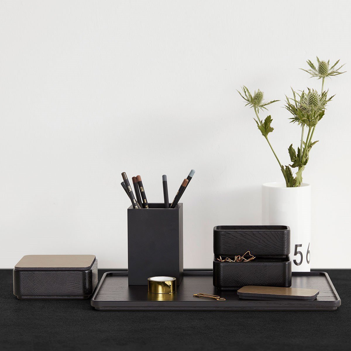 Andersen Furniture Créez moi Box Black, 2 compartiments, 6x12cm