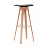 Andersen Furniture HC1 Bar Stool Oak, zwarte lederen stoel, H 80 cm