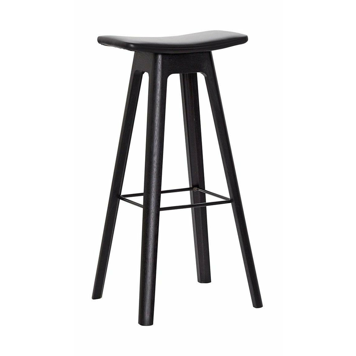 Andersen Furniture HC1 Barstol svart ek, svart läderstol, h 80 cm