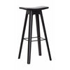 Andersen Furniture HC1 Sgabello da bar in quercia nera, sedile in pelle nera, H 80 cm