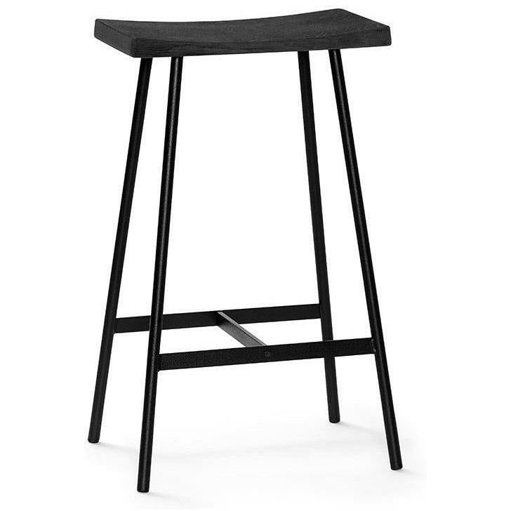 Andersen Furniture HC2 Barstol svart ek, stålram, h 65 cm