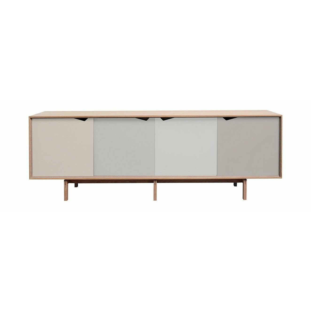 Andersen Furniture S1 -sivupöydällä oleva tammi, moniväriset laatikot, 200 cm