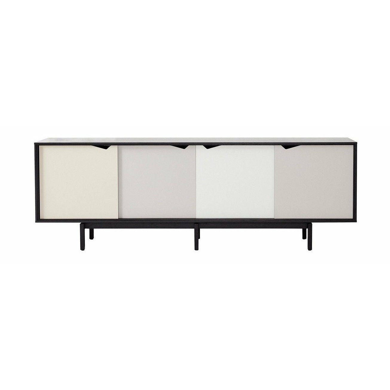 Andersen Furniture S1 Sideboard Schwarz, mehrfarbige Schubladen, 200cm