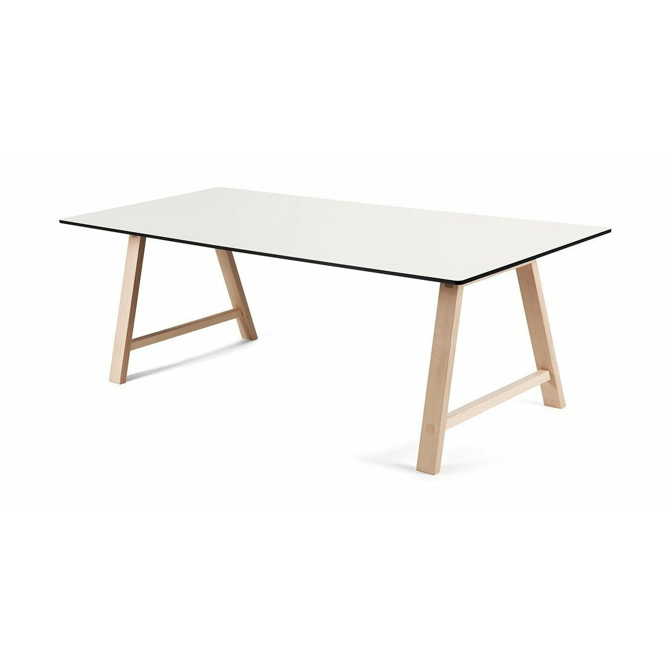 Andersen Furniture T1 Laajennettava pöytä, valkoinen laminaatti, saippuaa tammi, 220 cm
