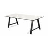 Andersen Furniture T1 Uitbreidbare tafel, wit laminaat, zwart frame, 180 cm