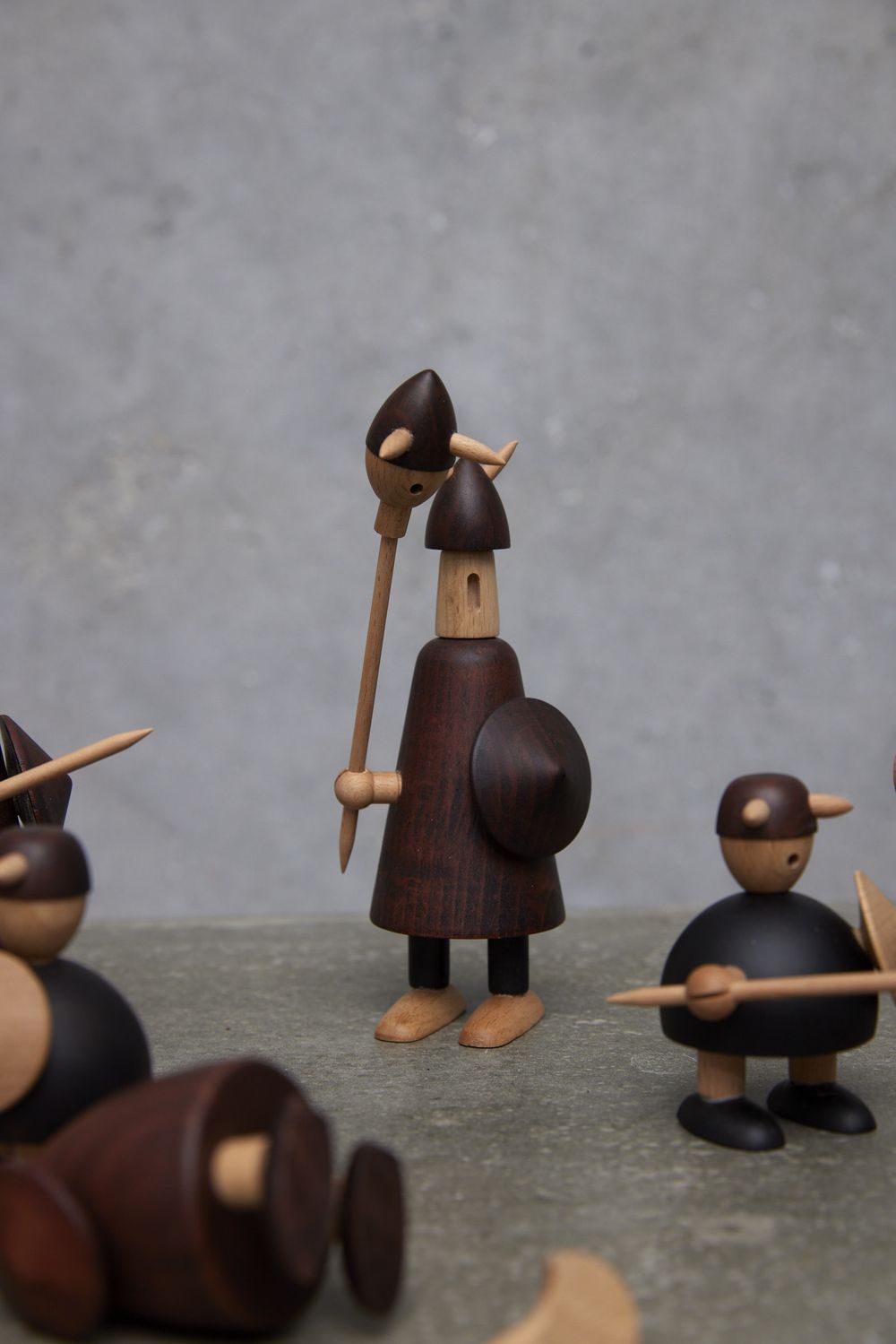 Andersen mobili i vichinghi della figura di legno della Danimarca, set di 3
