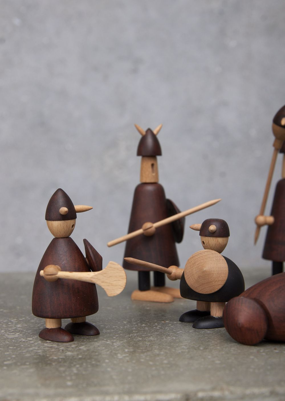 Andersen mobili i vichinghi della figura di legno della Danimarca, set di 3