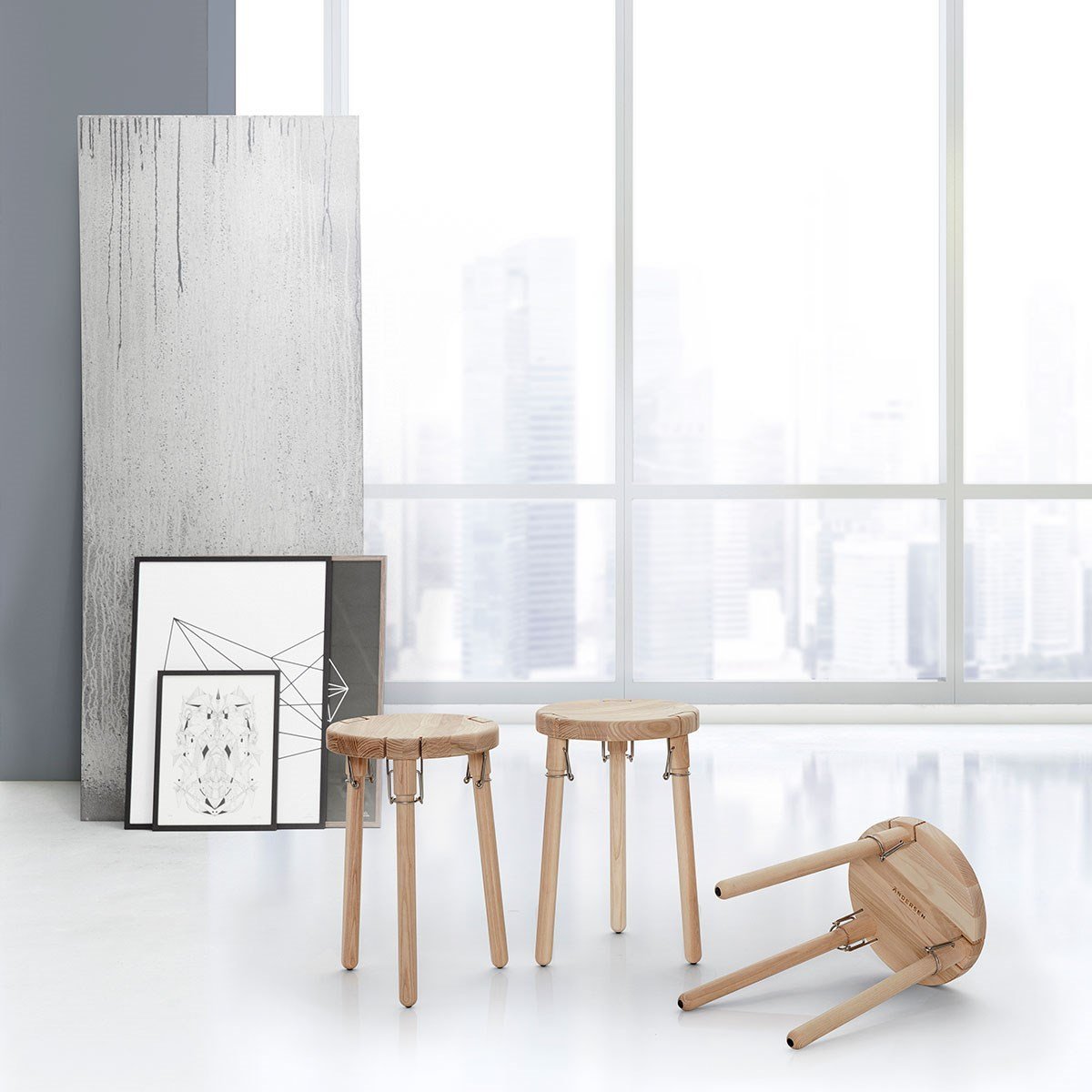 Andersen Furniture U1 taburete, ceniza, 46 cm