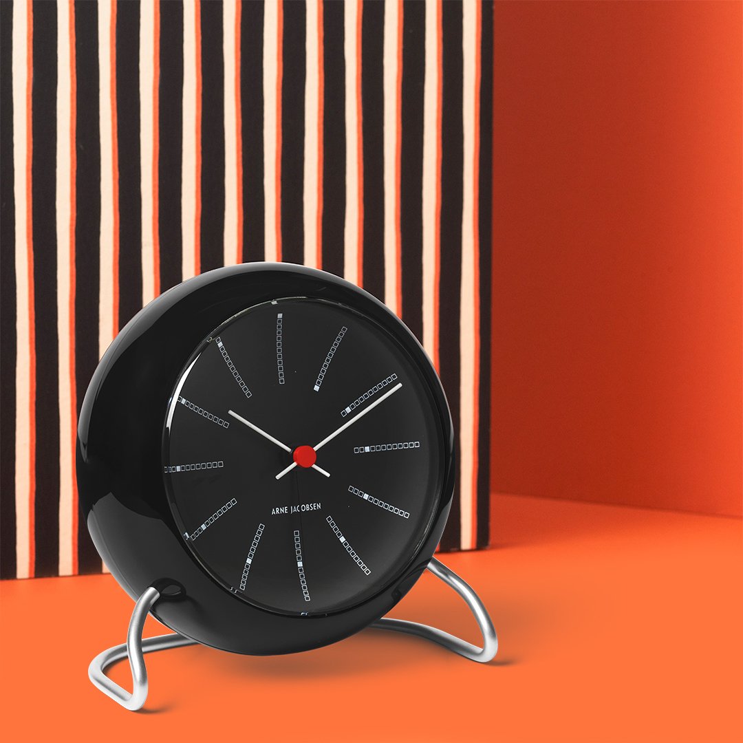 Arne Jacobsen Bankers Table Clock ø11 Cm, Black