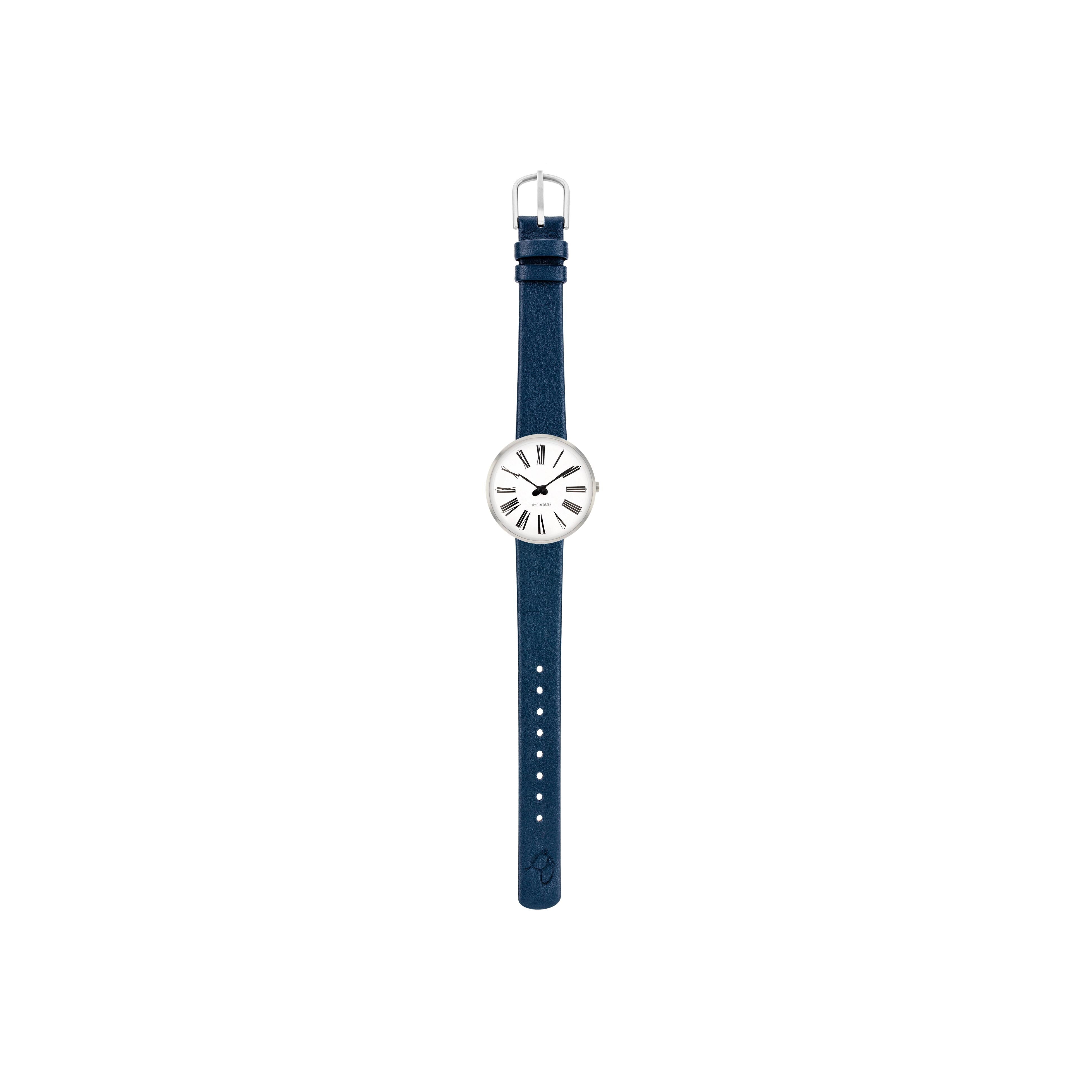 Arne Jacobsen Romerska armbandsur Ø30, blå