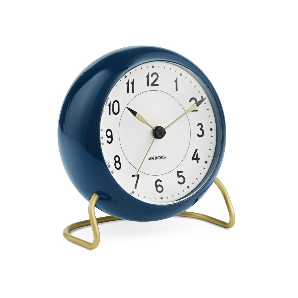 Arne Jacobsen Station Table Clock With Alarm, Petrol