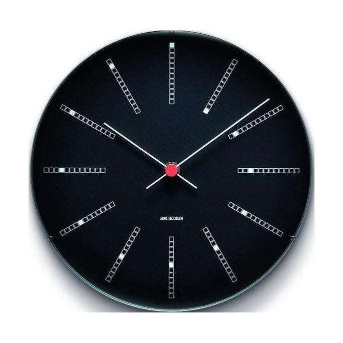 Arne Jacobsen Reloj de pared Negro, 21 cm
