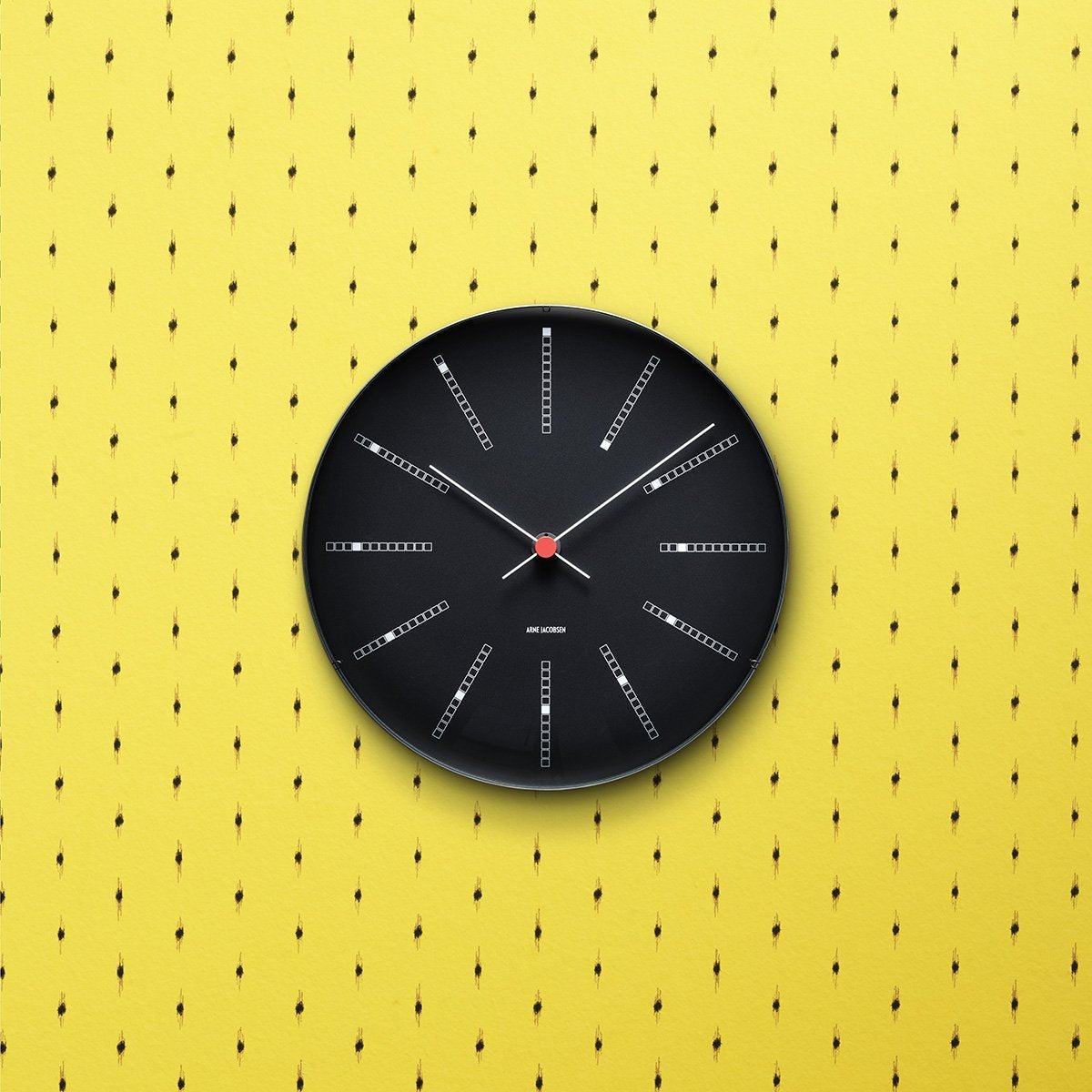 Arne Jacobsen Reloj de pared Negro, 29 cm