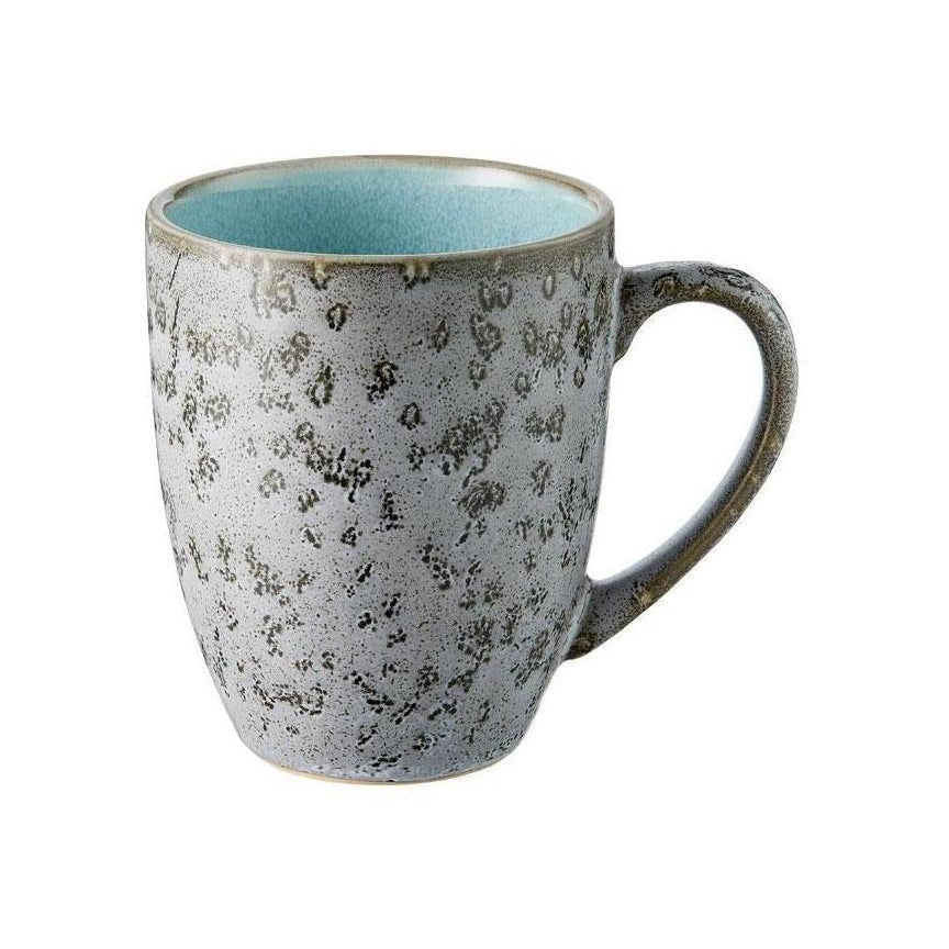 Bitz kopp med håndtak, grå/lyseblå, Ø 10cm