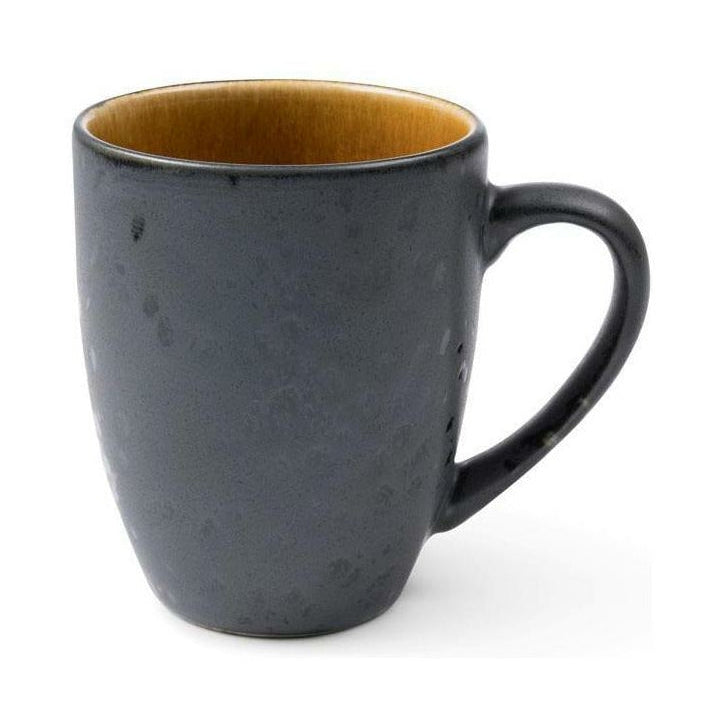 Bitz Cup med håndtak, svart/rav, Ø 10cm