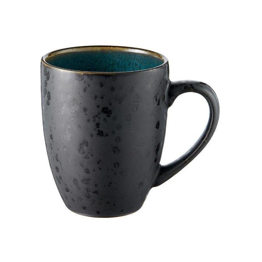 Bitz Cup med håndtak, svart/grønn, Ø 10cm