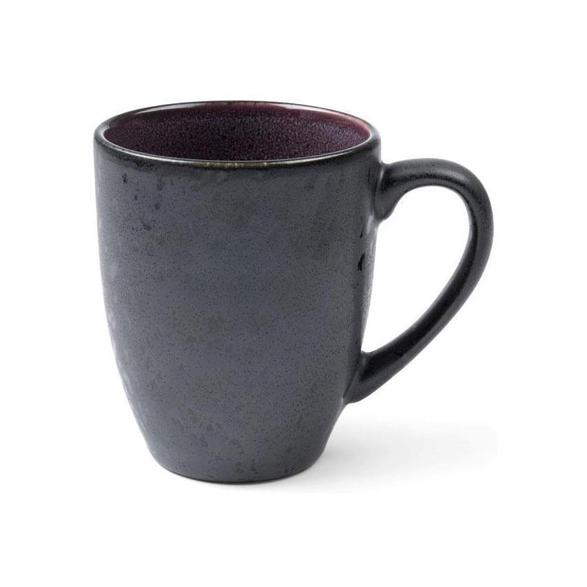 Bitz Cup med håndtak, svart/lilla, Ø 10cm