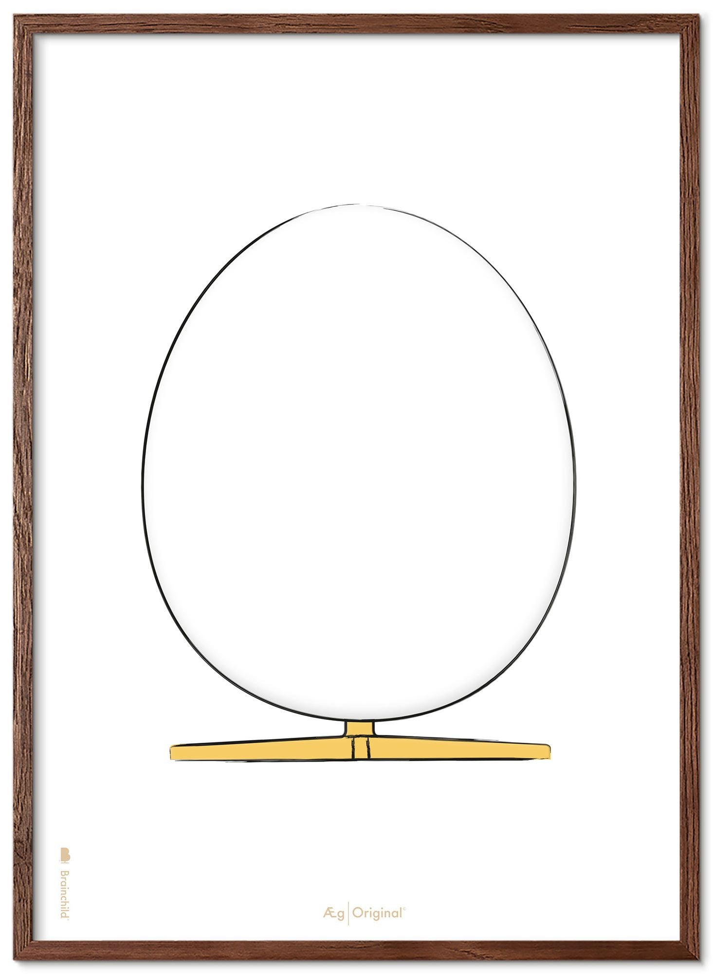 Brainchild The Egg Design Sketch Poster Frame Made Of Dark Wood 30x40 Cm, White Background