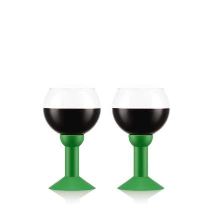 Bodum Verres à vin Oktett avec base en plastique 2 pièces, vert