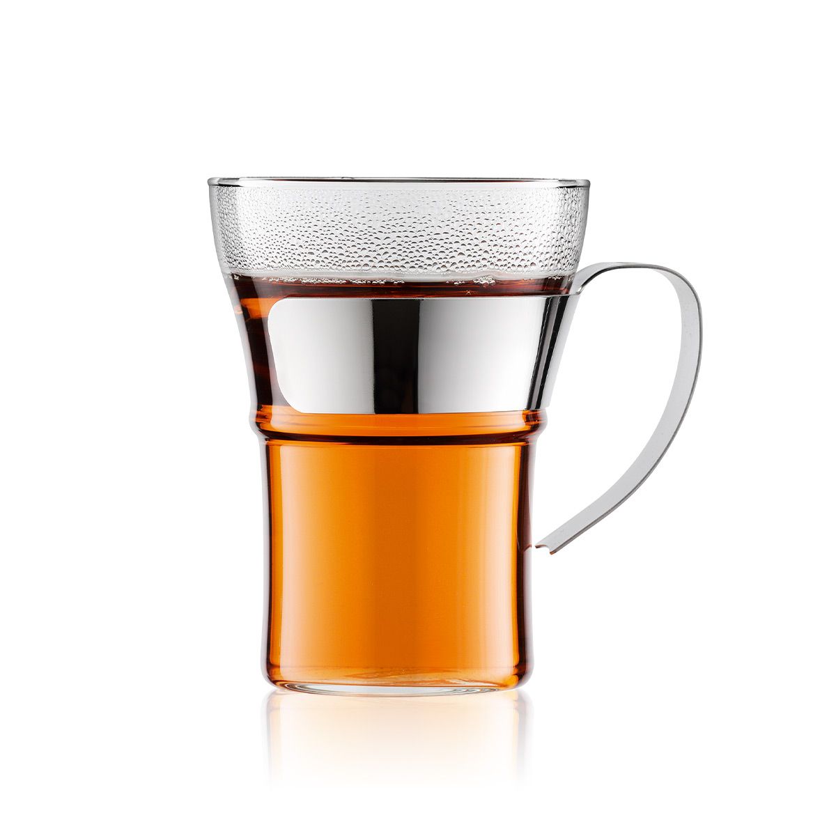 Bodum Assam kaffeglass med metallhåndtak krom 0,35 l, 2 stk.